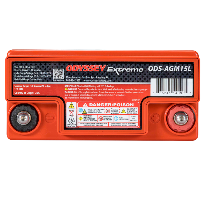 Batteria da competizione AGM Odyssey Extreme PC545 ODS-AGM15L 13 Ah 545 PHCA - ODY-EXTREME-20 - ODS-AGM15L / PC545 - 3661768288276
