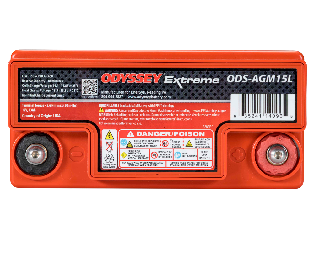 Odyssey Extreme PC545 ODS-AGM15L AGM-raceaccu 13 Ah 545 PHCA - ODY-EXTREME-20 - ODS-AGM15L / PC545 - 3661768288276