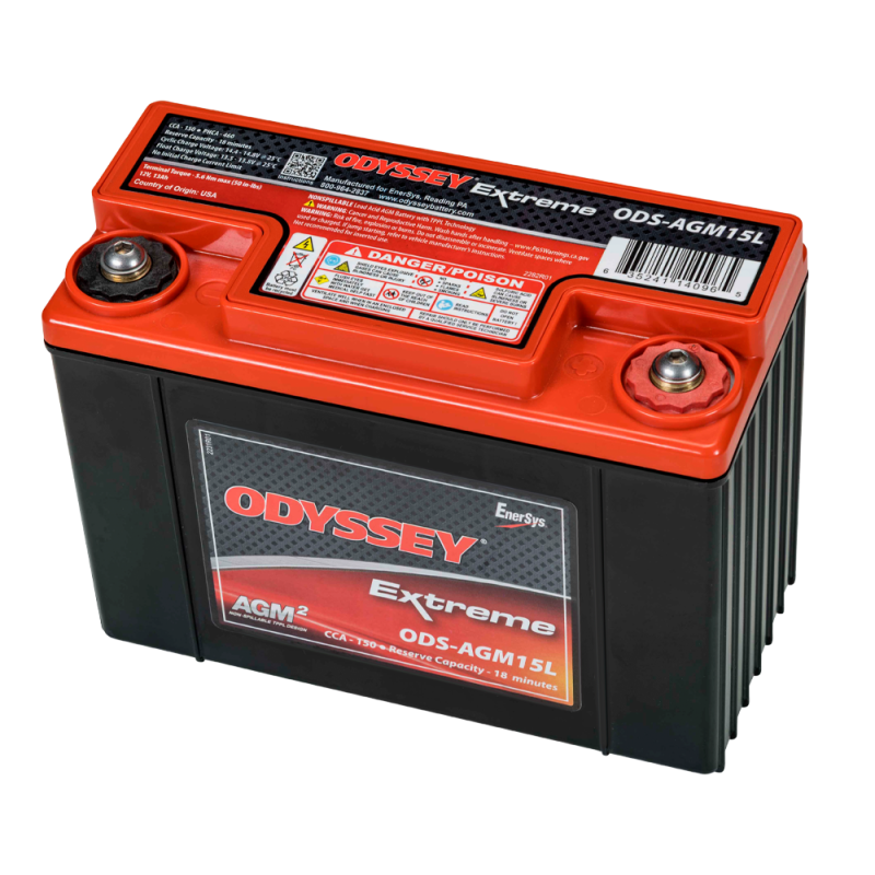 Odyssey Extreme PC545 ODS-AGM15L AGM Racing Battery, 13 Ah, 545 PHCA - ODY-EXTREME-20 - ODS-AGM15L / PC545 - 3661768288276