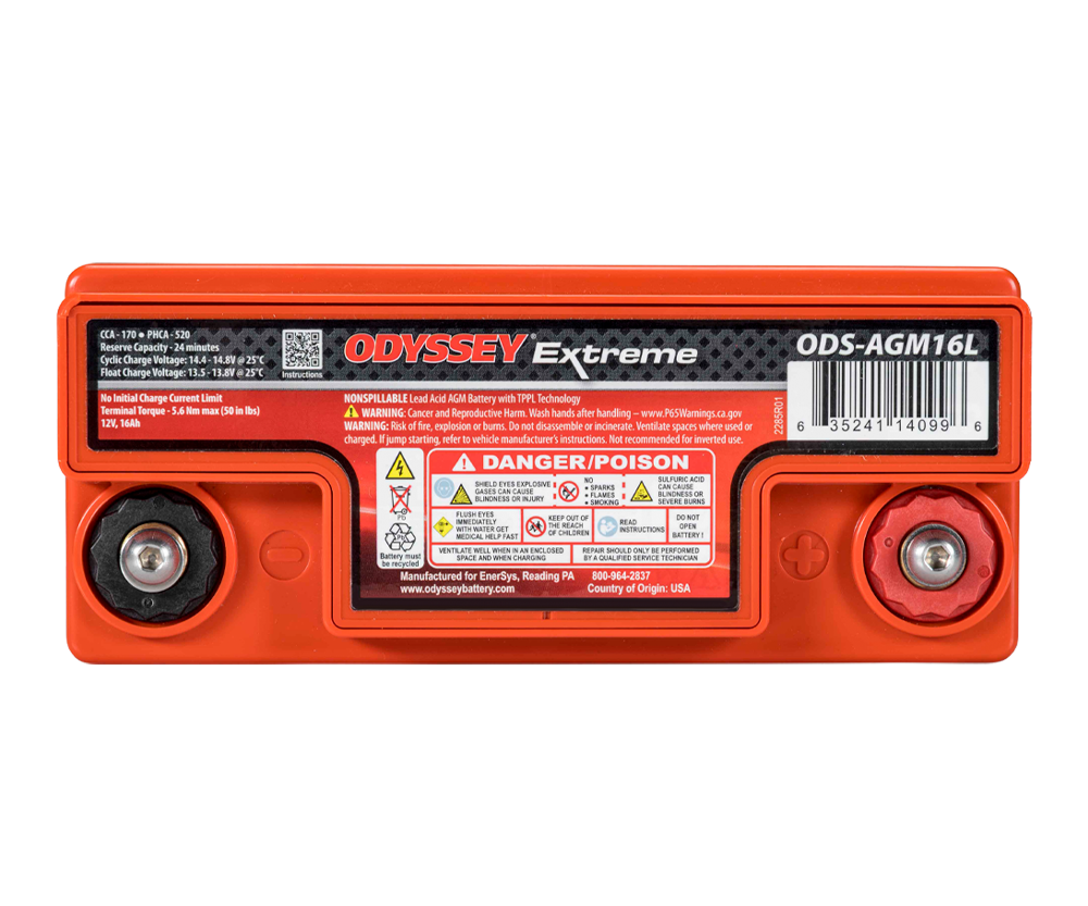 Odyssey Extreme PC680 ODS-AGM16L AGM-raceaccu 16 Ah 680 PHCA - ODY-EXTREME-25 - ODS-AGM16L / PC680 - 3661768124475