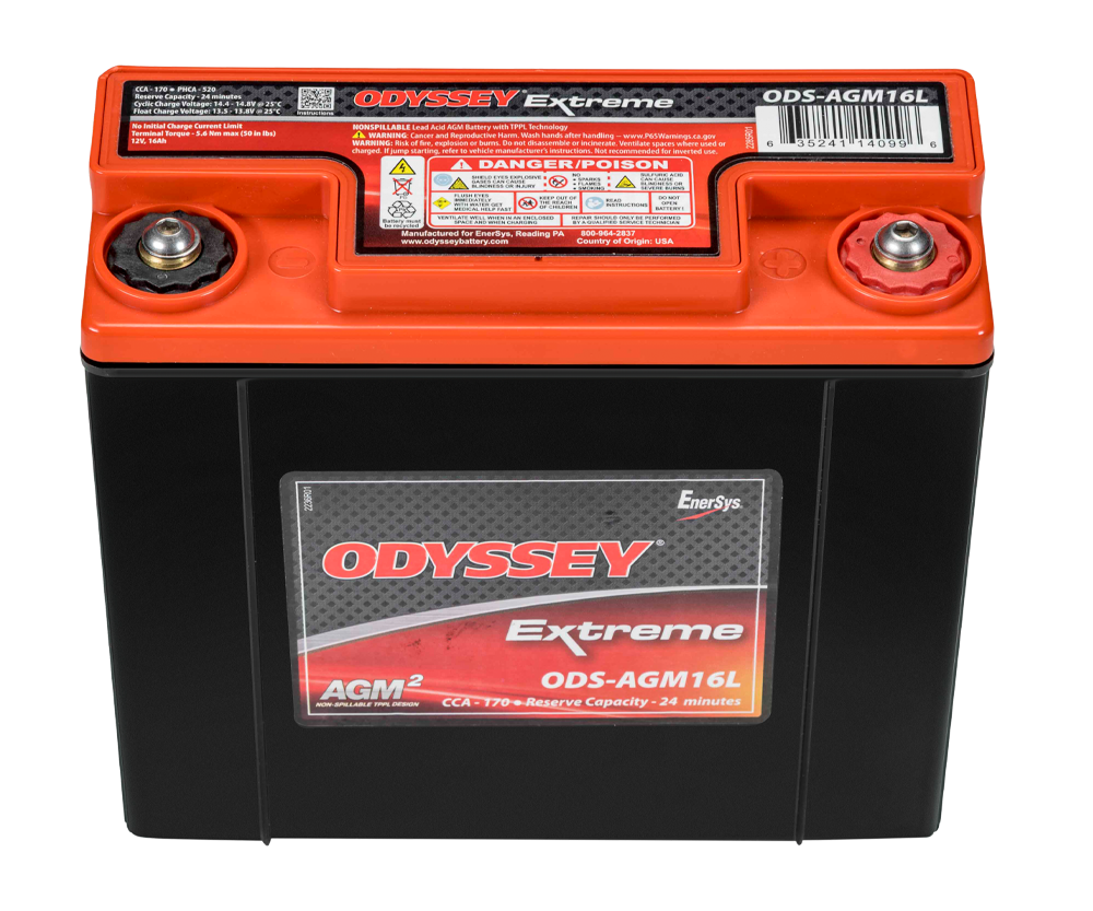 Odyssey Extreme Racing 25 PHCA 520/16 Ah 185/79/169/ 7.5kg Competition Battery - ODY-EXTREME-25 - ODS-AGM16L / PC680 - 3661768124475