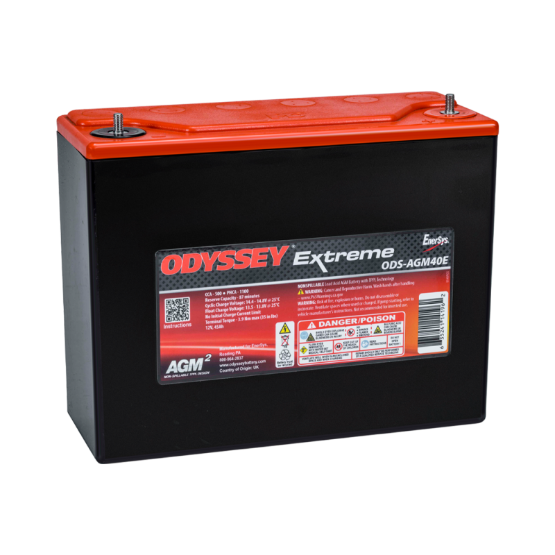 Batteria da competizione Odyssey Extreme PC1100 ODS-AGM40E 45 Ah 1100 PHCA - ODY-EXTREME-40 - ODS-AGM40E / PC1100 - 3661768124499