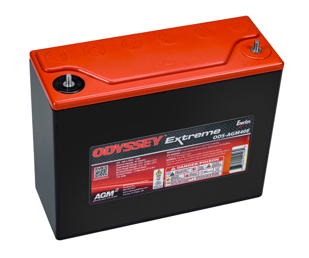Batteria da competizione Odyssey Extreme PC1100 ODS-AGM40E 45 Ah 1100 PHCA - ODY-EXTREME-40 - ODS-AGM40E / PC1100 - 3661768124499