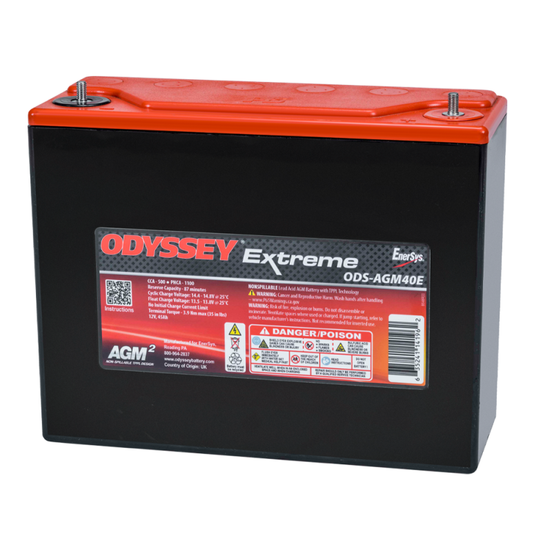 Odyssey Extreme PC1100 ODS-AGM40E 45 Ah 1100 PHCA Racing Battery - ODY-EXTREME-40 - ODS-AGM40E / PC1100 - 3661768124499
