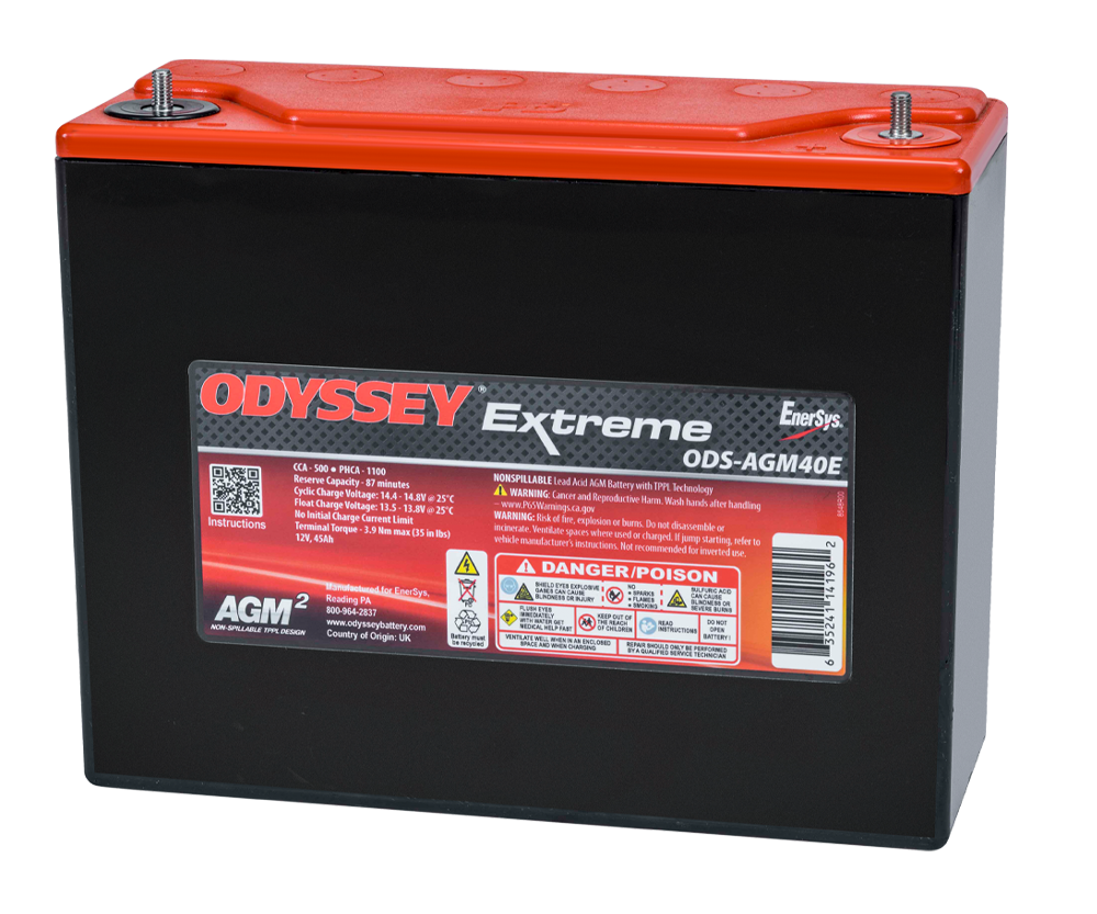 Odyssey Extreme PC1100 ODS-AGM40E 45 Ah 1100 PHCA Racing Battery - ODY-EXTREME-40 - ODS-AGM40E / PC1100 - 3661768124499