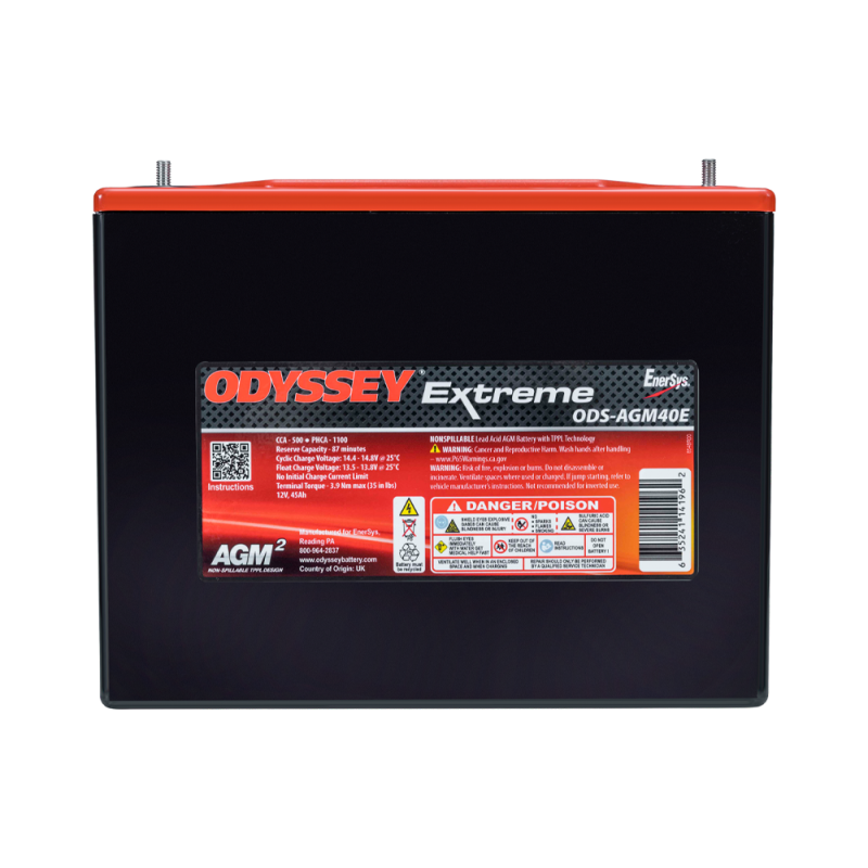 Odyssey Extreme PC1100 ODS-AGM40E raceaccu 45 Ah 1100 PHCA - ODY-EXTREME-40 - ODS-AGM40E / PC1100 - 3661768124499