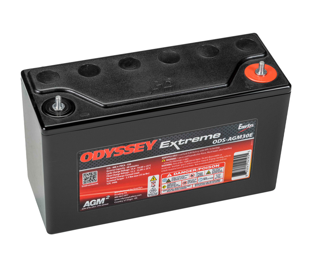Odyssey Extreme PC950 ODS-AGM30E AGM Racing Battery, 34 Ah, 950 PHCA - ODY-EXTREME-30 - ODS-AGM30E / PC950 - 3661768124482