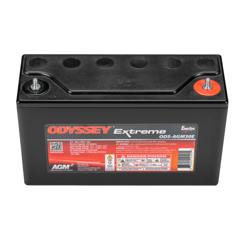 Odyssey Extreme PC950 ODS-AGM30E AGM Racing Battery, 34 Ah, 950 PHCA - ODY-EXTREME-30 - ODS-AGM30E / PC950 - 3661768124482