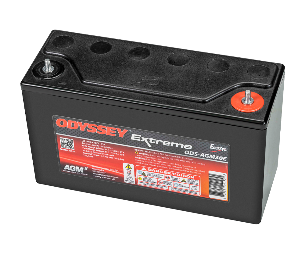Odyssey Extreme PC950 ODS-AGM30E AGM Racing Battery, 34 Ah, 950 PHCA - ODY-EXTREME-30 - ODS-AGM30E / PC950 - 3661768124482