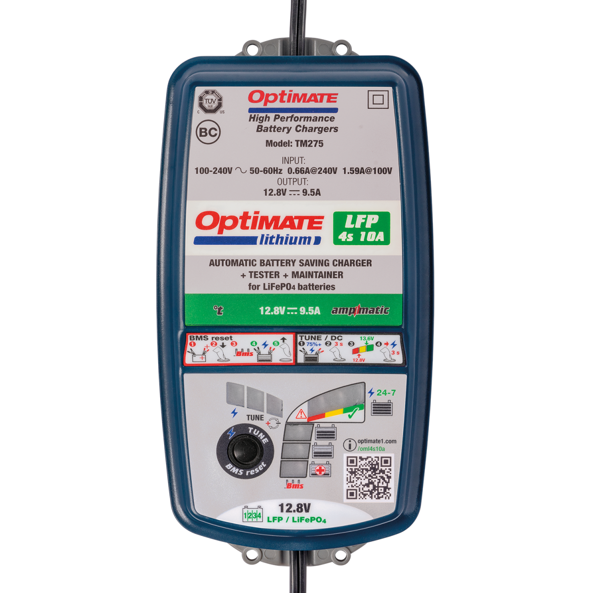 Caricabatterie OptiMate Lithium 4S 10A LiFePO4 - TM-274V2 - TM274 V2 - 5425006140591