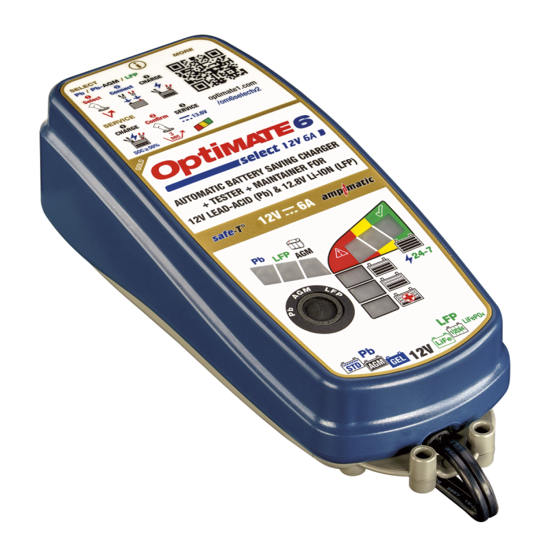 Caricabatterie per batterie AGM, GEL, EFB, piombo-acido e litio LiFePO4 12V OptiMate 6 Select V2 TM370 - TM-370V2 - TM370 V2 - 5407012560150