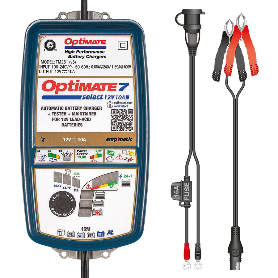 Chargeur batterie OptiMate 7 Select 12V 10A AGM EFB  TM250 V3 - TM-250V3 - TM250 V3 - 5425006140485