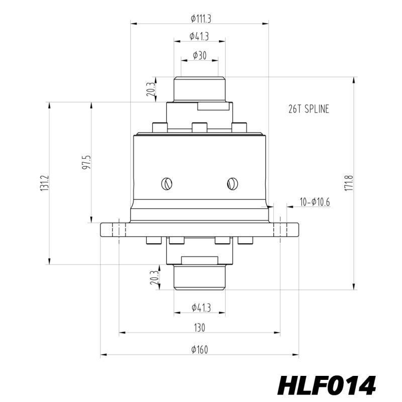 Blackline zelfblokkerend differentieel voor Ford Sierra Caterham, 7-inch differentieel - HLF014 - BR-AB-F03 - HLF014 - 3661768024874