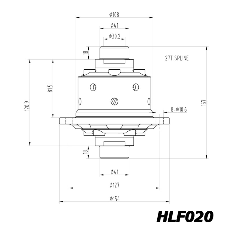 Zelfsperrendifferentieel Blackline BMW E46 E81 E82 E87 E90 168L - HLF020 - BR-AB-B01 - HLF020 - 3661768024799
