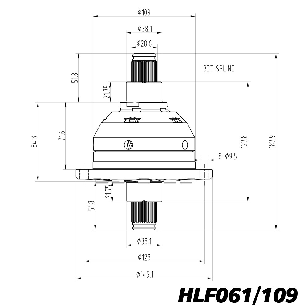 Blackline Limited Slip Differential for VW Golf, Jetta, Scirocco 020 109 mm - HLF061/109 - BR-AB-VW02-109 - HLF061/109 - 3661768025109