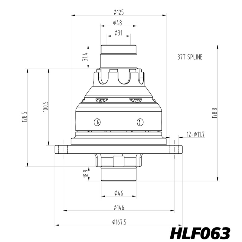 Zelfblokkerend differentieel Blackline VW Golf Mk5 GTI GT TDI TSI 02Q - HLF063 - BR-AB-VW04 - HLF063 - 3661768025130