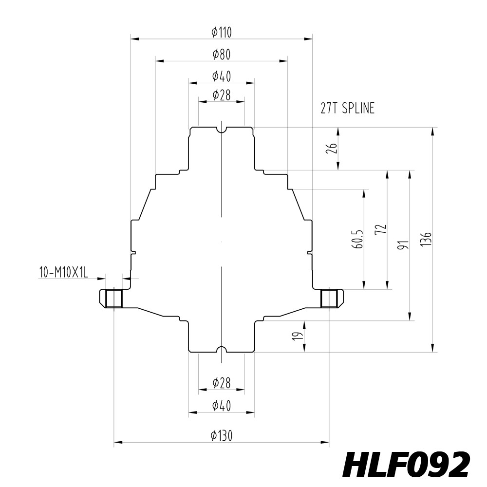 Blackline-sperdifferentieel voor Honda-versnellingsbakken Y21, Y80, S80 en S4C - HLF092 - BR-AB-H02 - HLF092 - 3661768024928