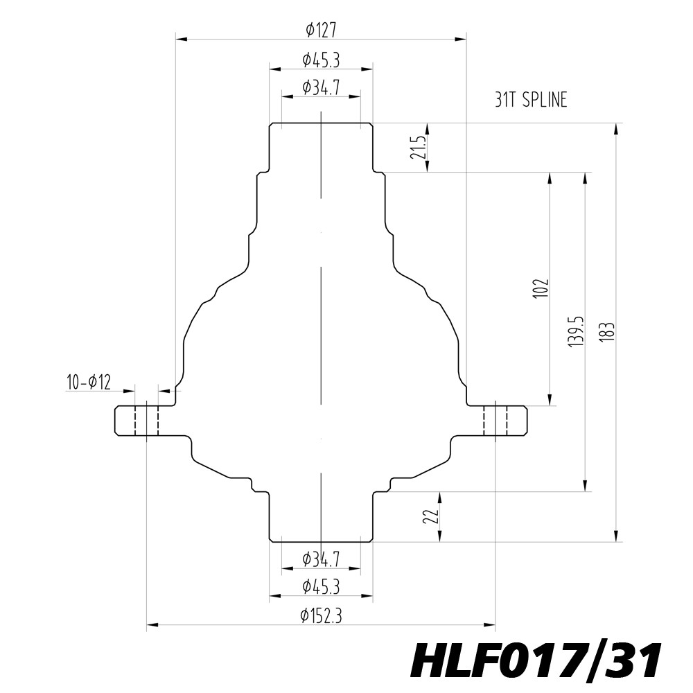 Blackline-sperdifferentieel voor Ford Mustang, 9-inch-as, 31 groeven - HLF017/31 - BR-AB-F07 - HLF017/31 - 3666618037912