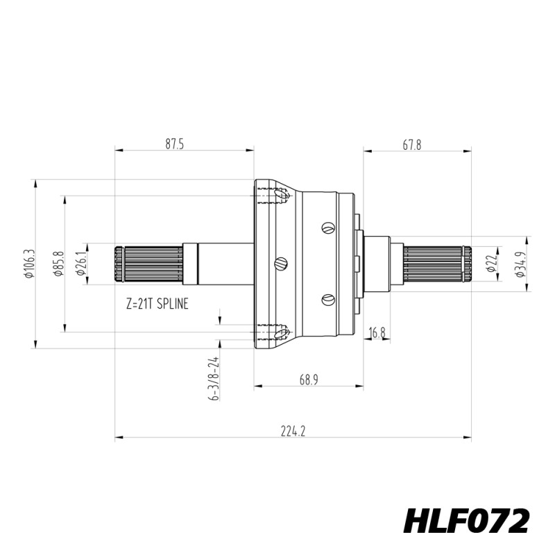 Différentiel autobloquant Blackline Mini Classic Pot Joint - HLF072 - BR-AB-MI01 - HLF072 - 3666618599199