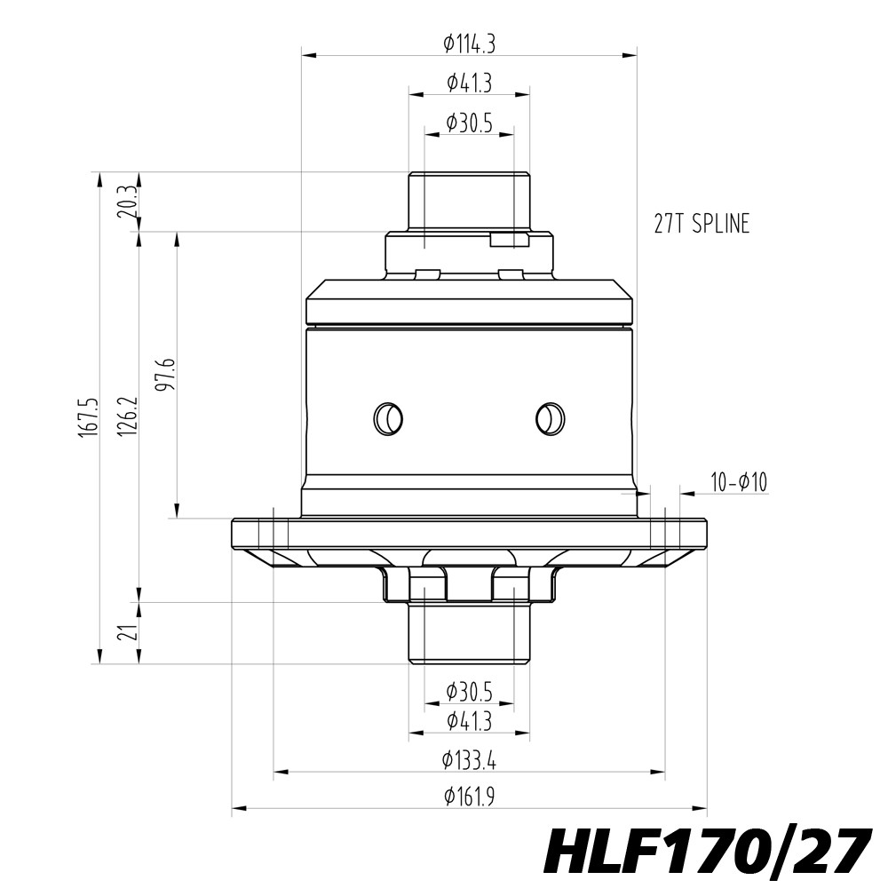 Zelfblokkerend differentieel Blackline Volvo 140, 240, 740, 940 - HLF170/27 - BR-AB-VO01 - HLF170/27 - 3661768025079