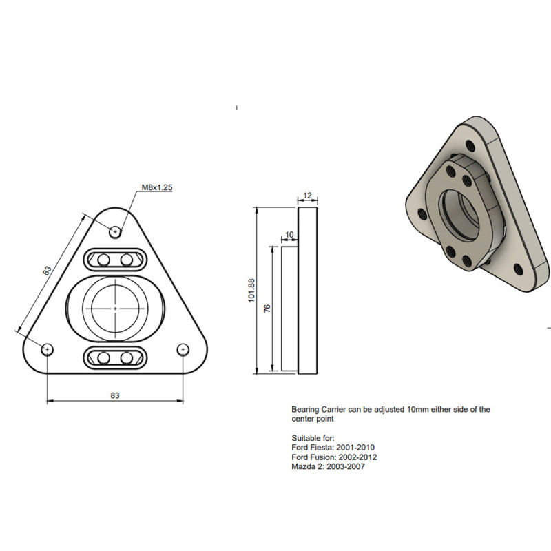 Coppia di coppe regolabili OBP Ford Focus MK1 / Fiesta / Mazda 2 - OBPTM011F - OBP-TM011F - OBPTM011F - 3666618594675