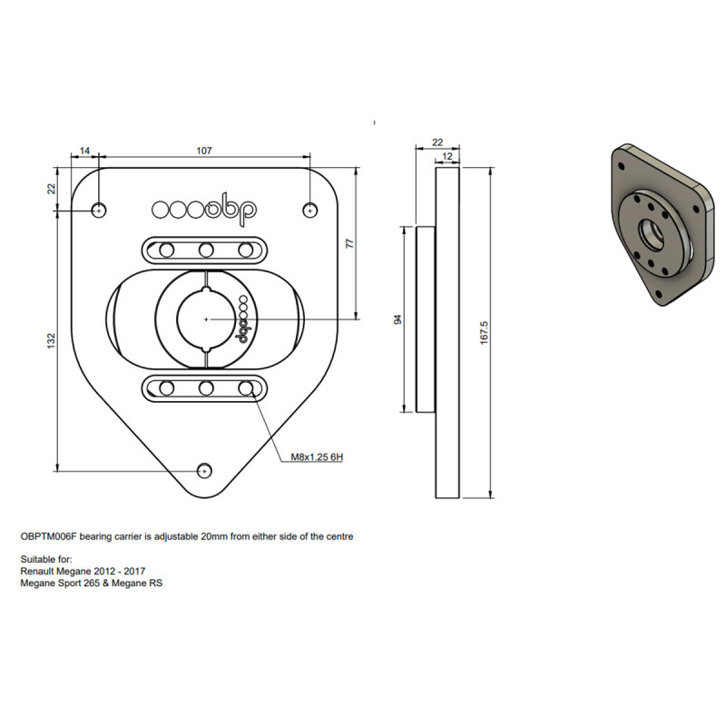 Set verstelbare remklauwkappen OBP voor Renault Mégane 2 / 3 / 4 RS - OBPTM006F - OBP-TM006F - OBPTM006F - 3666618594729