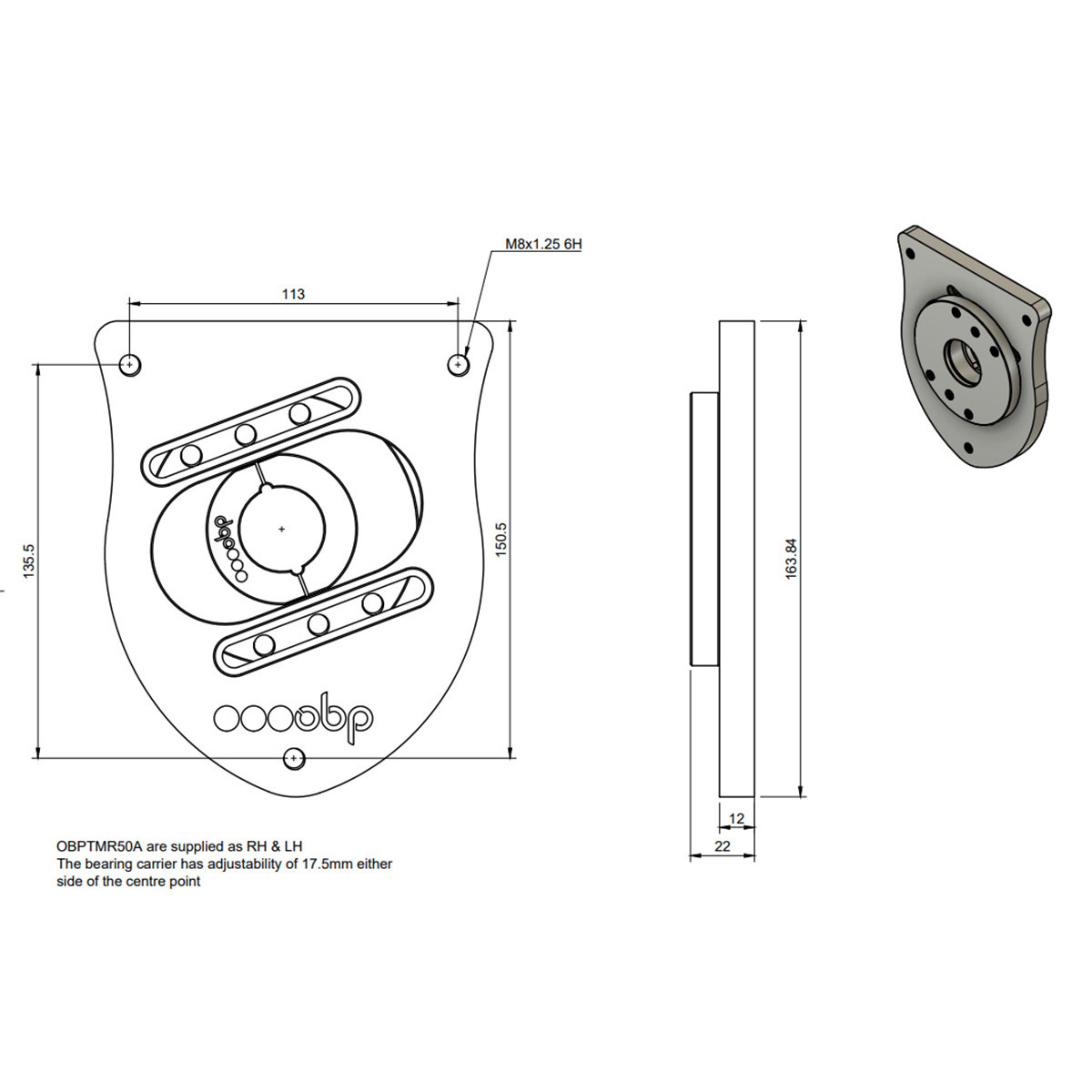 Set verstelbare schalen op kogelgewricht OBP MINI R50 / R52 / R53 - OBPTMR50A - OBP-TMR50A - OBPTMR50A - 3666618594743