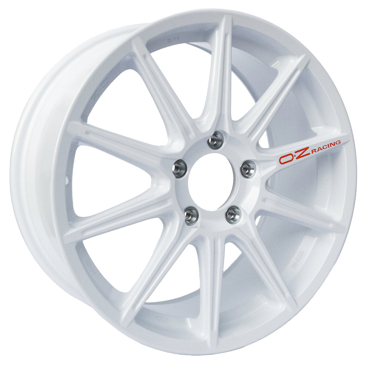 OZ Racing Rally Tarmac 18x8 White Racing Aluminum Rim - Citroën C3 Rally2 - W01E0605233 - OZ-TARMACRALLYR2-8018599-BL - W01E06052 33 - 3666618732350
