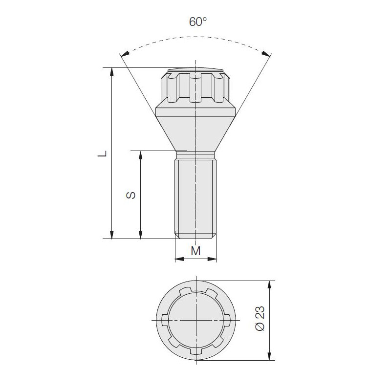 60° Conical Wheel Lock Bolt Kit - DM-IGARD-BOU.14X150.50 - BTXECN50AS - 3666618797427