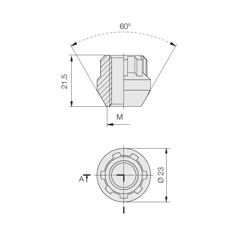Kit de 4 écrous antivol de roue ouvert 60° - DM-IGARD-EC.12X125 - NTXACN21A - 3666618797458