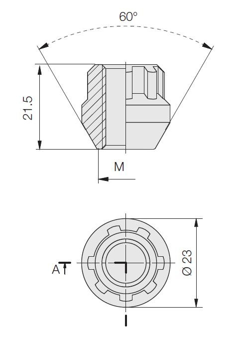 Kit de 4 écrous antivol de roue ouvert 60° - DM-IGARD-EC.12X125 - NTXACN21A - 3666618797458