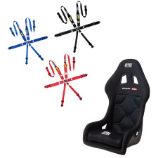 Fiber kuipstoelpakket GT2I RACE-L FIA + Raceharnas - PACK-GT2I-RACE-L-HARNAIS-6PTS