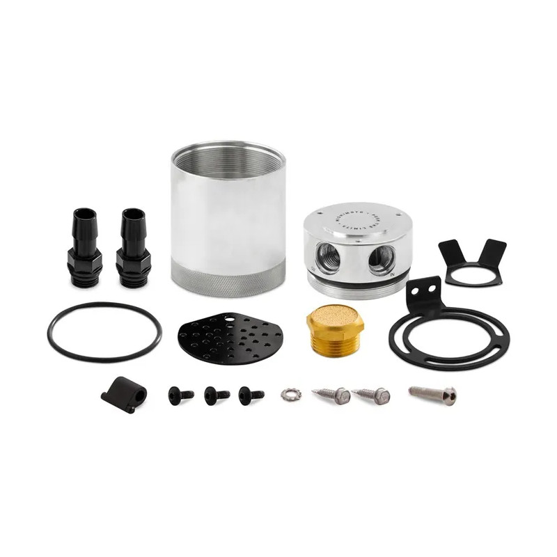 Mishimoto Universal Compact Baffled Oil Catch Can, 2-Port - MIM-BCC-CBTWO.SI - MMBCC-CBTWO-P