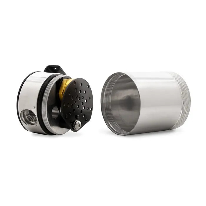 Mishimoto Universal Compact Baffled Oil Catch Can, 2-Port - MIM-BCC-CBTWO.SI - MMBCC-CBTWO-P