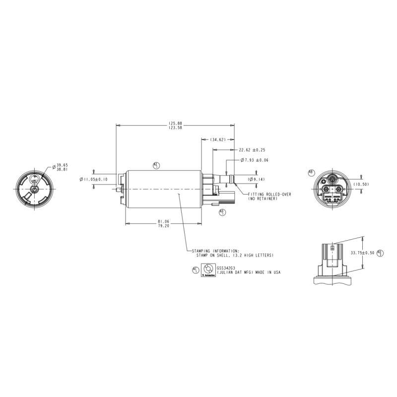 Universele brandstofpomp Walbro GSS342 255 l/h - M-GSS342G3 - GSS342 - 3661768001201