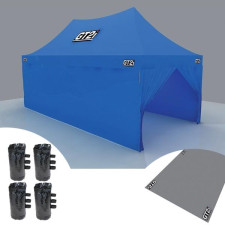Pack Assistance Tente Bleue Structure Aluminium + bâche + Lestages Offerts - cata-ete-T3x6-AL-B