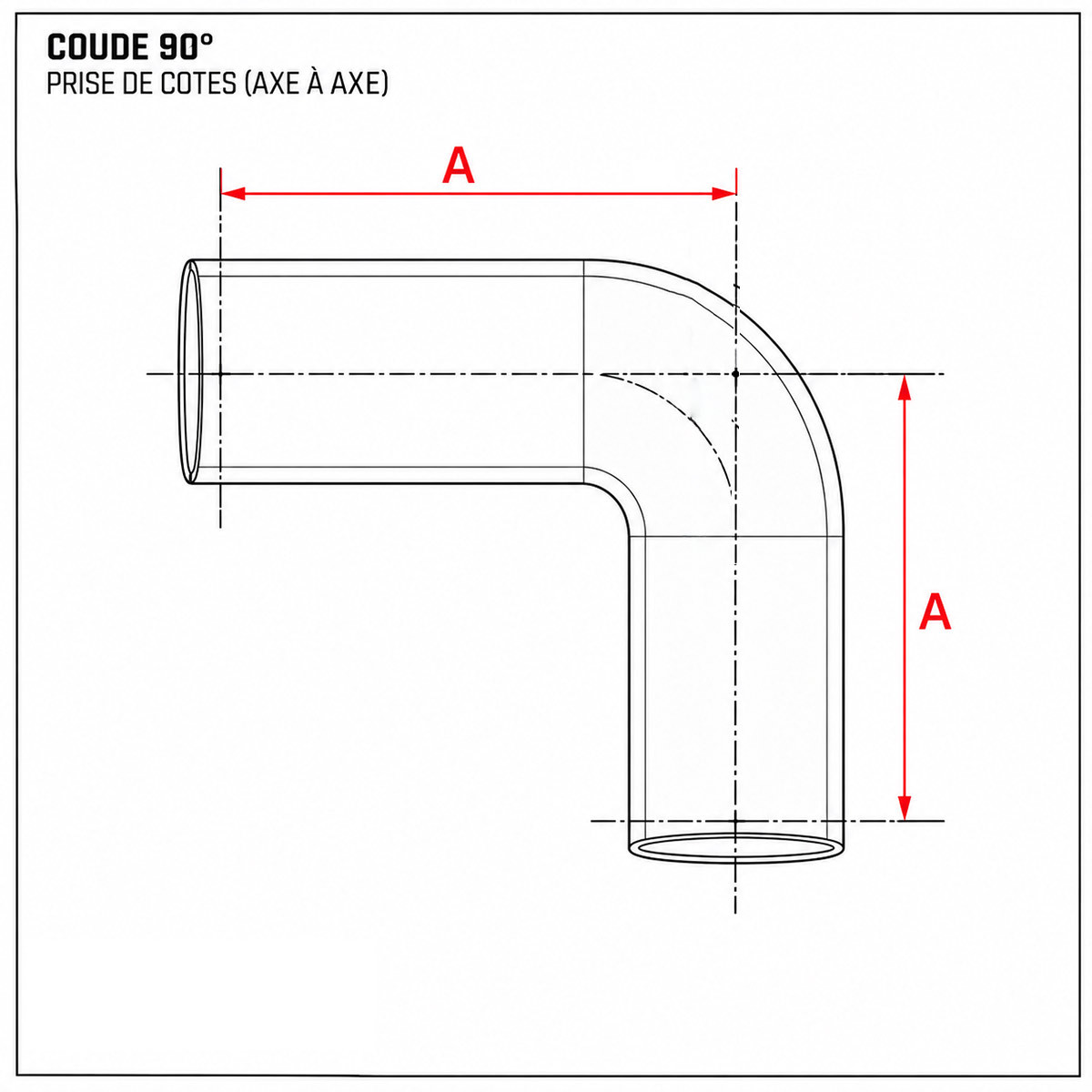 Durite Silicone Coude 90° GT2i - GT-A90-80.B