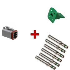 Complete 6-way DEUTSCH DT male connector kit - PACK-DT-6M