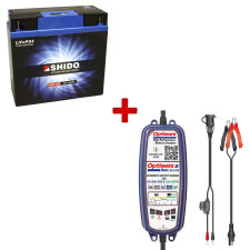 Shido Lithium Battery Pack + Optimate 2 Duo Battery Charger - PACK-SHIDO16A-OPTIMATE2DUO