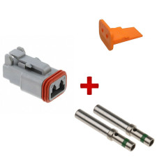 Pack raccordement électrique 2 voies DEUTSCH DT mâle pour autos et industries - PACK-DT-2M
