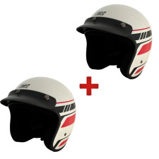 Confezione doppia di caschi jet GT2i Club 02 bianchi, omologati ECE 22-06 per trackday - PACK-DUO-GT-CASQUEC2