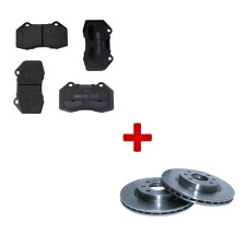 Kit freni anteriori Renault Clio 3 RS: pastiglie GT2i Race e dischi ventilati 312x28 mm - PACK-FREINAGE-CLIO3RS-AV