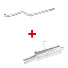 Inoxcar Exhaust Kit: Center Pipe and Muffler Pipe for Peugeot 106 S16 - PACK-ECHAP-106-S16-AP2000