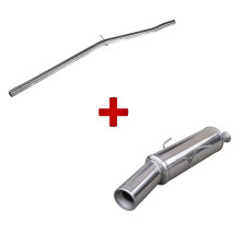 Uitlaat: centrale buis + Inoxcar-klem Peugeot 205 GTi 1.9 - PACK-ECHAP-205