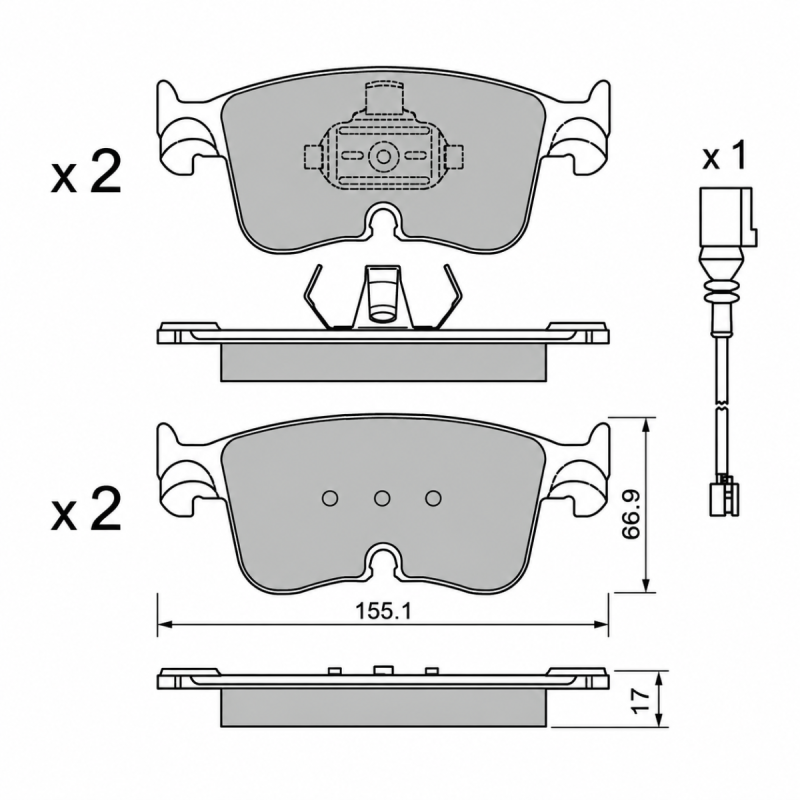 Plăcuțe de frână GT2i Club pentru Audi A3 8Y 30 TFSI Avant - GT-PC13830W - 8032747538753