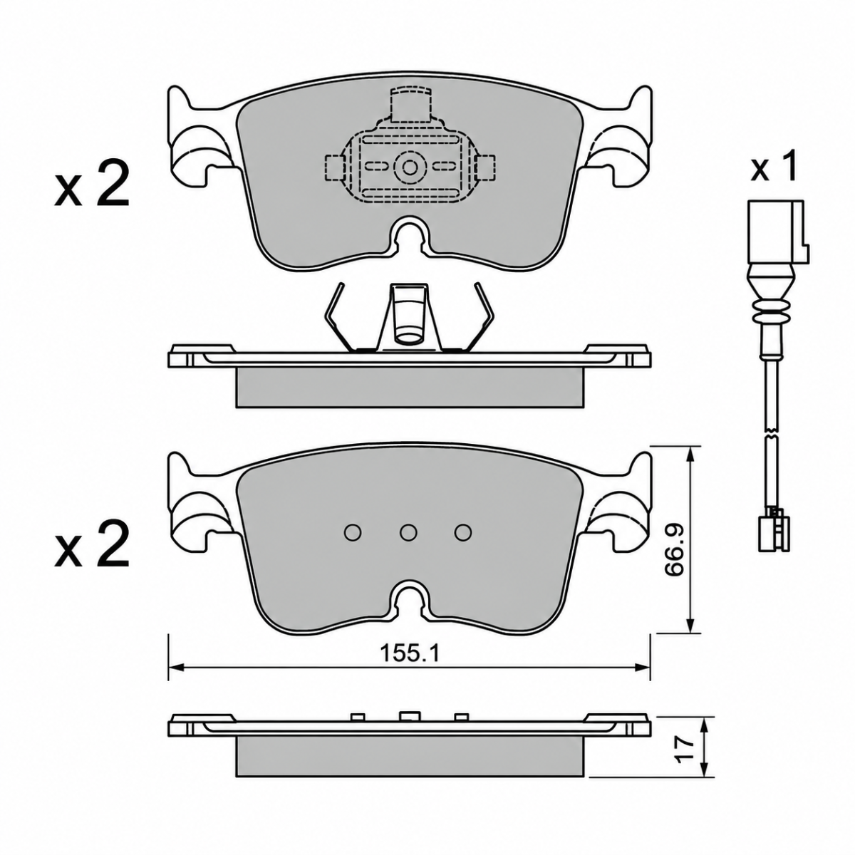 Plăcuțe de frână GT2i Club pentru Audi A3 8Y 30 TFSI Avant - GT-PC13830W - 8032747538753