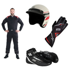 Pack complet pilote pour trackdays : casque jet, combinaison mécanicien, bottines et gants adaptés circuit - PACK-TRACKDAYS-EQUIP-PILOTE