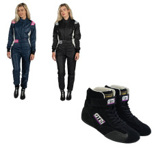 Pacchetto Tuta GT2i Race 4 Donna + Stivali GT2i FIA Nero: Set da competizione FIA 8856-2018 - PACK-COMBI-BOTTINES-GT2I-FEMME
