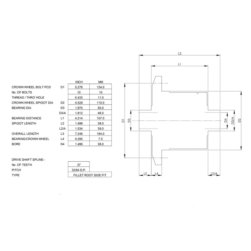 Diferențial autoblocant Blackline pentru Porsche Cayman/Boxster 986/987 2,7 L BV5 / Audi BV5 / Diferențial 01X - HLF184 - BR-AB-PR06 - HLF184 - 3666618848693