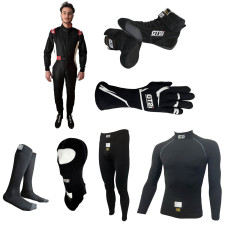 GT2i FIA Complete Driver's Kit: fia suit, fia boots, fia gloves, fia balaclava, and flame-retardant fia underwear compliant with - PACK-PILOTE-GT2I-FIA